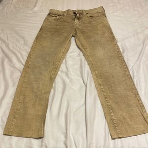 Men’s True Religion Jeans Ricky 33 x 30, Beige.